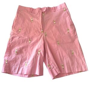 Lilly Pulitzer White Label pink and green shorts with embroidered golfers Size 6